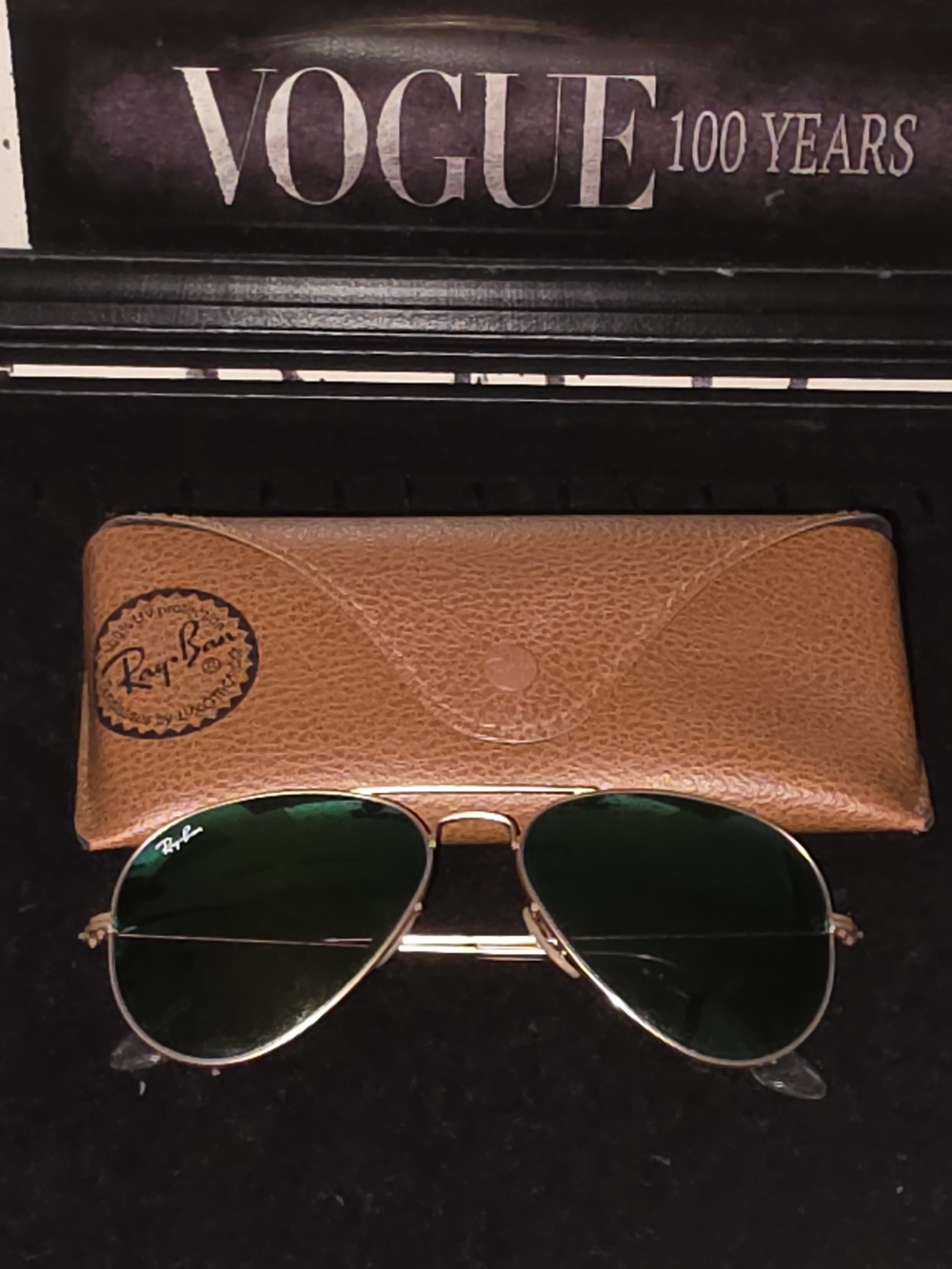 Ray-Ban Classic Aviator Sunglasses - Green Lenses, Gold Frame